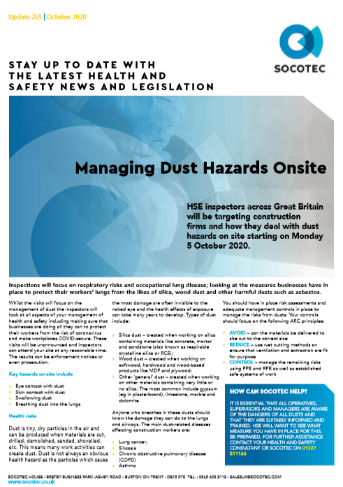 HSE Dustbuster: Managing Dust Hazards On Site
