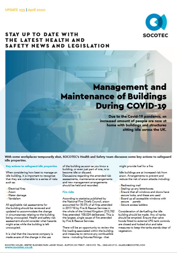 Managing and Maintaining Idle Buildings During Covid-19