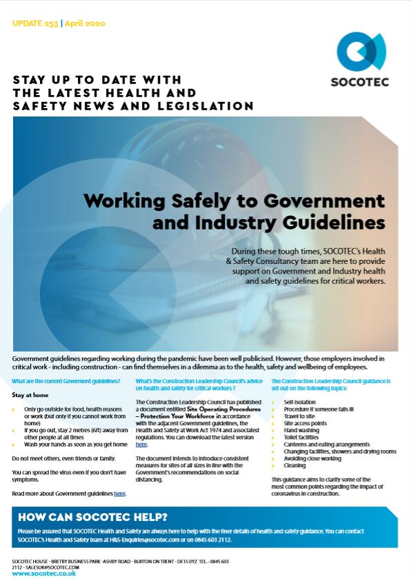 Working Safely to Government and Industry Guidelines